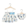 2pcs Bow Floral Infant Summer Cotton Tops Short Newborn Baby Girl Clothing Set