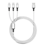 3 in 1 Nylon Braided Charging Data USB Cable For Phone Micro USB Type C  For Mobile Phone Computer Video Game Player