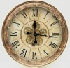 31.5&quot; 80cm  patent Steampunk Gold &amp; Black Metal roman numbers moving gear Wall Clock for home decoration