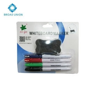 4 PC Erasable Marker Refill Ink Whiteboard Marker Pen With Eraser