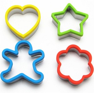 4 pcs flower star baby heart shaped Silicone edge Stainless steel cookie cutter set