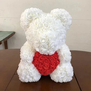 40CM Rose Bear Wedding Party Decoration Valentine&#039;s Day Girlfriend Anniversary Gift Foam Flower Bear