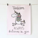40x50 cm Unicorn Nordic Poster Animal Canvas Art Prints Art Painting Decorative Picture Printed semi finished products