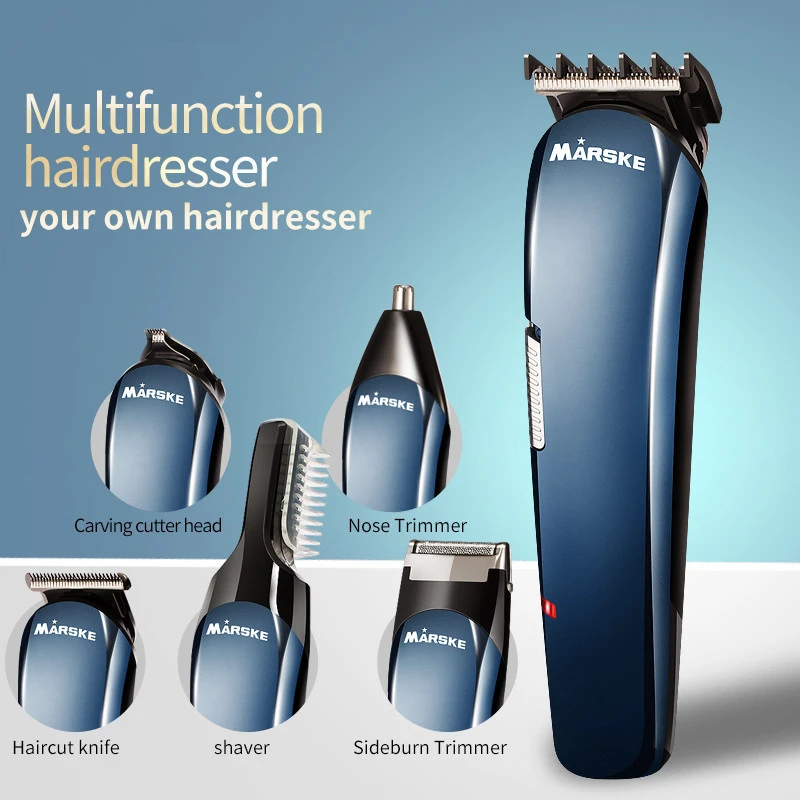 5 in 1 Men Rechargeable Hair Cutter Professional Cordless Electric Hair Clipper Nose Ear Hair Trimmer
