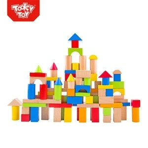 50Pcs Custom Display Educational Baby Wooden Toy Building Block For Kids