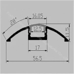 56*11mm frosted /clear/opal diffuser lens slim flat thin LED Aluminum profiles /extrusion for LED Strip light