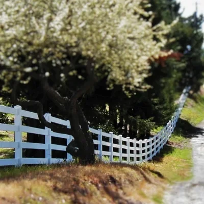 6FT by 8FT 4 Rail PVC Post and Rail Fence, Plastic Horse Fence, Quality Vinyl Ranch Fence