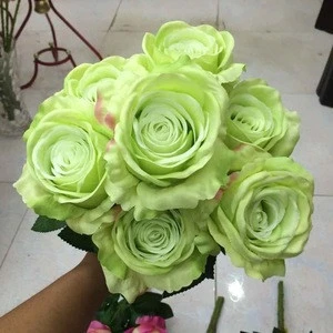 7 Heads Realistic Artificial Fake Rose Flower Bouquet Bunch Wedding Rose Home Decoration