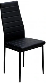 7 Piece Glass Kitchen Dining Table Set Glass Top Table with 6 Faux Leather Chairs Dining Room Furniture Black White