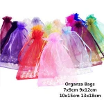 7x9 9x12 10x15 13x18cm Organza Gift Bags Drawstring Jewelry Packaging Bag
