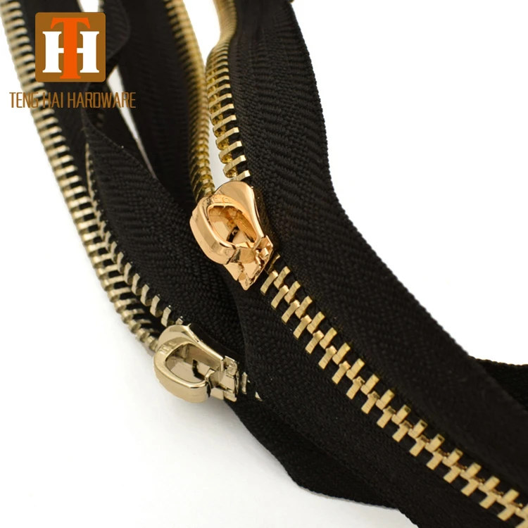 8# Brass gold metal zipper custom color zipper for garment