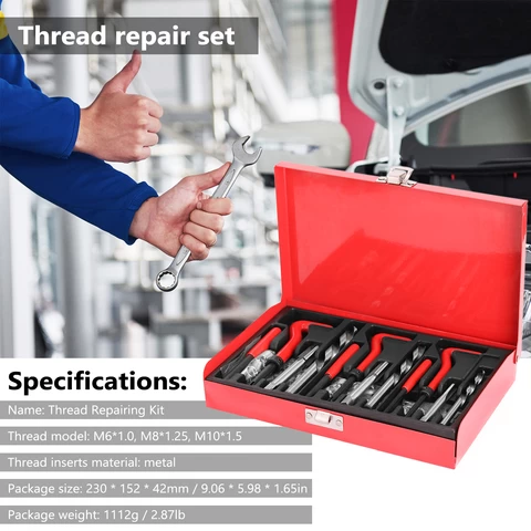88Pc Damaged Thread Repair Drill Tool Tap Die Kit Combination Remove Broken Screws Bolts