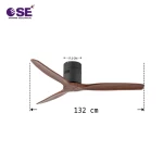 AC motor energy-saving 52 inch solid wood blades decorative ceiling fan