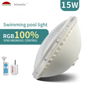 AC12V IP68 15W ABS Material Remote 100% Synchronous Control  PAR56 Swimming Pool Lights led pool light led inground pool light