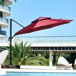 Advertising windproof high quality aluminum outdoor cafe umbrella Patio restaurant parasol Sun shade Garden umbrella