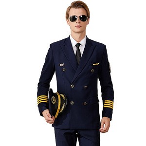 Airline flight attendant men pilot uniform suit