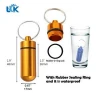 Aluminum Medicine Bottle Small First Aid Drug Holder Pill Container 48*17mm Golden Color
