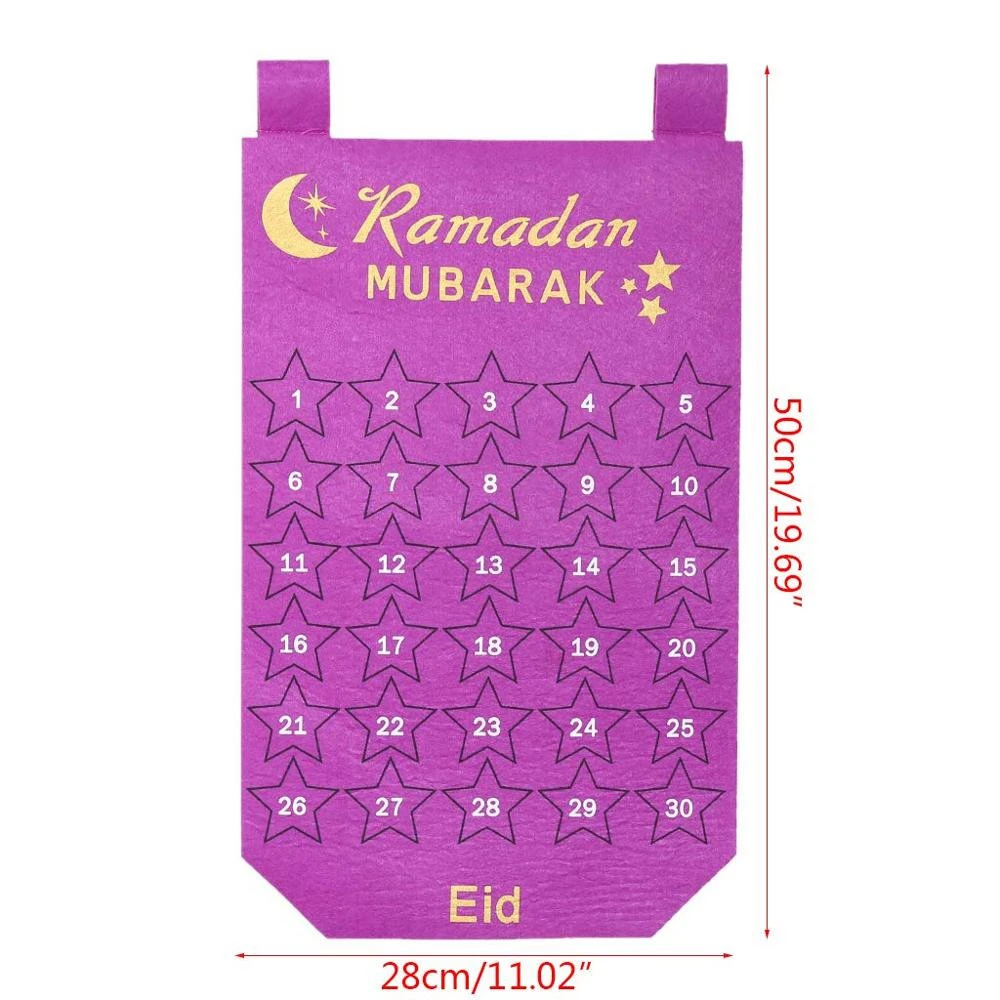 Amazon 30days Wall Hanging Countdown Calendar Eid Decoration Fit Eid Mubarak Kareem Ramadan Calendar
