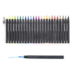 Amazon Hot  Sale 24 Color Watercolor Brush Pen Marker Set and 1 Real Brush and Flexible Tips