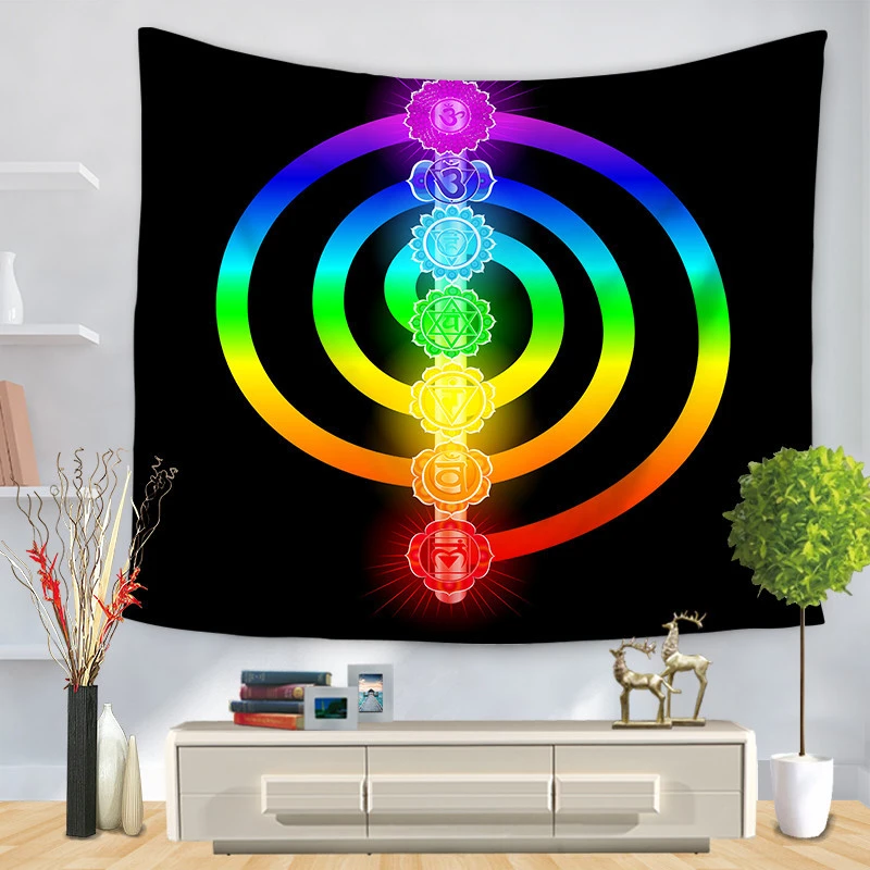 Amazon Outer Space Meditation with 7 Chakras Prints Art Tapestry Wall