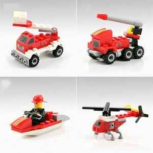 Amazon wholesale intelligenct ABS plastic car&helicopter building block bricks educational diy toy for kids