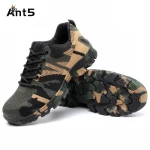 ANT5 Fashion  Lightweight  Outdoor  Men Steel Toe Cap Military Safety Work Boots Camouflage Anti Puncture Indestructible Shoes