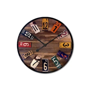 Antique Decorative Wall Clock Round Vintage Wall Clock Colourful French Country Style Paris Creative Wooden Wall Clock