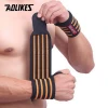AOLIKES wholesale Powerlifting Sport Wristband Gym Fitness Dumbbell Barbell Hand Bands Weight Lifting Wrist Wrap Support