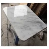 Aristons white marble table top counter with edge chamfered and round corner polished
