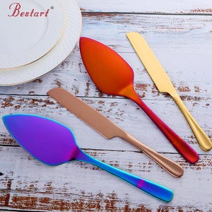 Bakeware cake tool gold cutter stainless steel wedding cake knife and server set