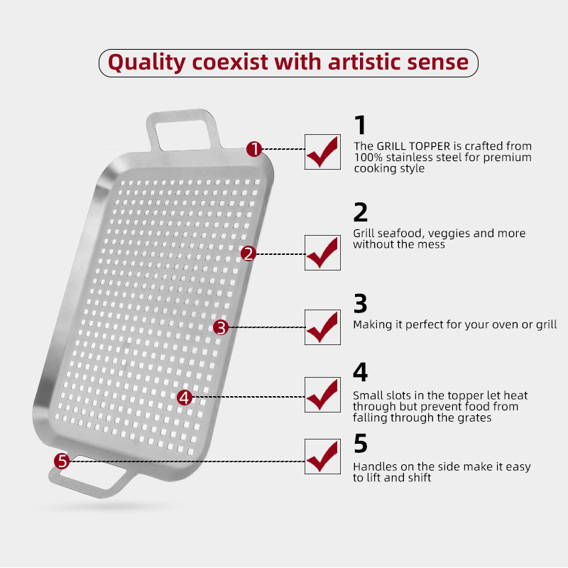 Buy Bbq Grill Topper Stainless Steel Cooking Kitchen Accessory from ...