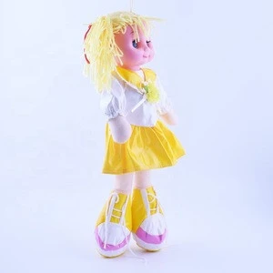 Best selling lovely 12" music plush doll cute rag doll for kids