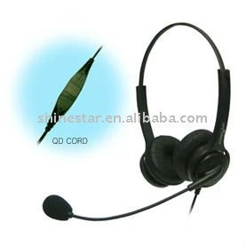 binaural telephone headset with QD & RJ-11 for calling center & telemarket OEM/ODM