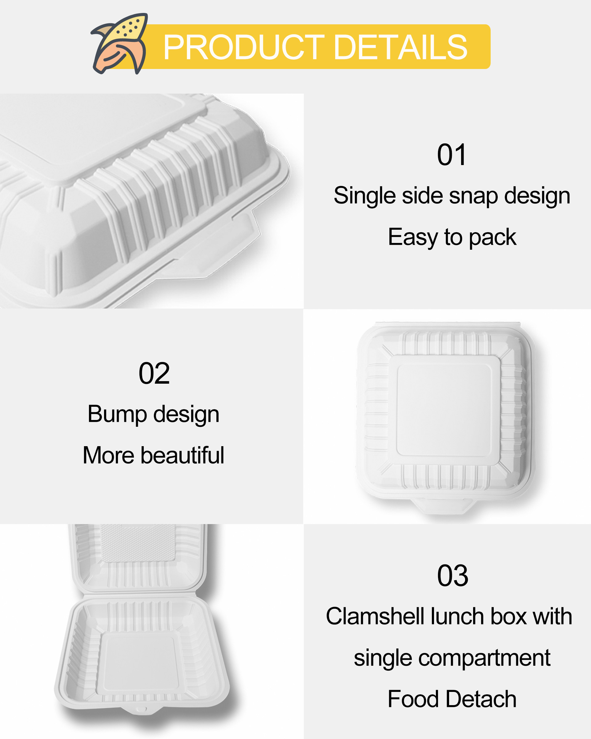 Buy Biodegradable Eco Friendly Biodegradable Corn-starch Container Box ...