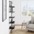 Import Black 5-Shelf Ladder Bookcase with Metal Frame from China
