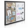 Black PS Framed Wall Mounted Combination Bulletin Cork Board &amp; Magnetic Whiteboard