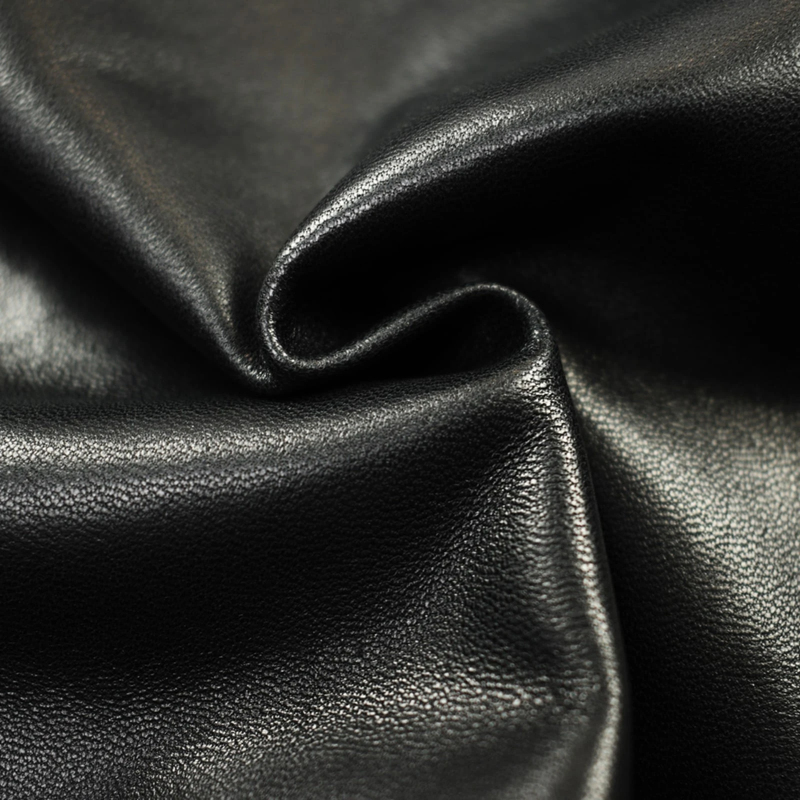 Black Sheepskin Nappa  Soft garment Leather