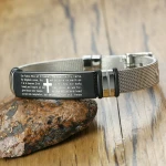 BRJSF00060 Custom Mens Stainless Steel The Bibble Mesh Net Cable Wrist Band Watch Strap Bracelet