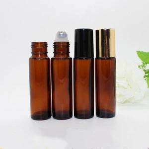 Brown Amber Glass Essential Oil Roller Bottles with Stainless Steel Roller Balls, for Perfumes and Lip Balms