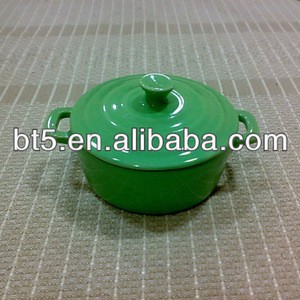 BT509-209 ceramic colorful round mini casserole pot