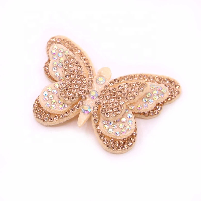 Butterfly rhinestone applique decorative accessories ladies shoes