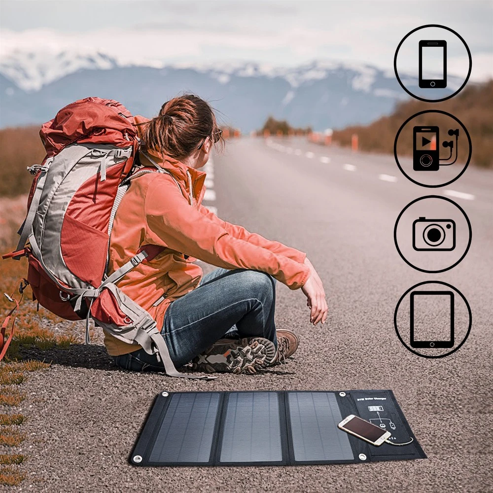 Camping Charge Charger Powered Panel Battery Cellphone Laptop Portable Foldable  60W 80W Solar Charger With Power Bank