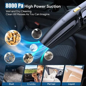 Car Vacuum Cleaner 120W High Power 12V DC Portable Handheld Corded Auto Vaccum Cleaner Car Accessory for Quick Cleaning