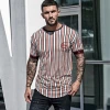 Casual Men Stripe T-shirt Summer Fashion Tops Tshirt Streetwear Male T-shirts Hip Hop Mens Tee T Shirt