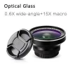 Cell Phone Camera Lens Professional with 15X Macro Lens 0.6X Super Wide Angle Lens Kit,Clip-on Lenses for iPhone 8/7/6/5/