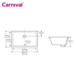 Ceramic washbasins rectangular porcelain ceramic lavatories bathroom sink