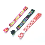 Cheap Custom Promotion Event Polyester Festival Fabric Woven Wrist Band Bracelet Elastic Fabric Wristband