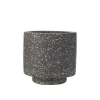 Cheap price small size round black terrazzo with white stone round shape outdoor urban pot set of two