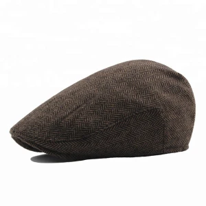 Cheap Price Tweed Winter Beret Hat Cabbie Newsboy Flat Top Ivy Cap for Men