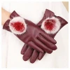 Cheap Women Winter PU Leather Gloves